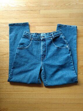 Vintage 80s Denim Mom Jeans High Waisted Size 12 Petite FRENCH DRESSING